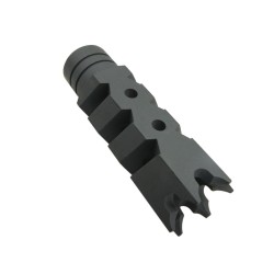 AR-15 Shark Muzzle Brake 1/2x28 Pitch Thread - Cerakote Sniper Grey